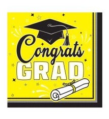 Congrats Grad Luncheon Napkins Yellow