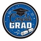 9" Congrats Grad Plates Blue