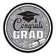 9" Congrats Grad Plates Black