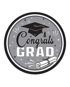 9" Congrats Grad Plates Black
