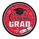9" Congrats Grad Plates Red