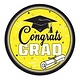 9" Congrats Grad Plates Yellow