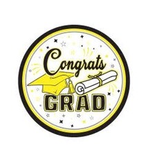 7" Congrats Grad Plates Yellow