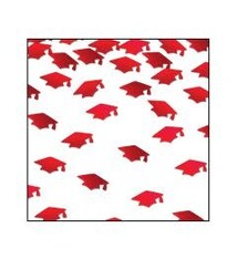 Red Grad Caps Confetti