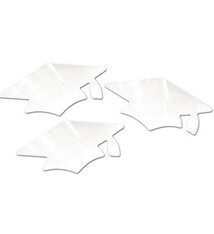 White Metallic Grad Cap Cutouts