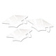 White Metallic Grad Cap Cutouts