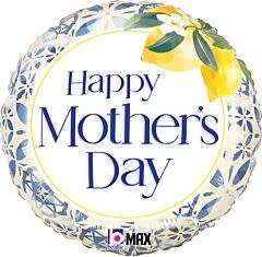 18" Mothers Day Mediterranean Tiles Mylar Balloon