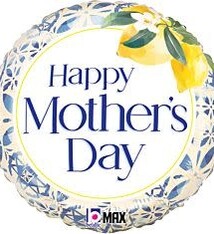 18" Mothers Day Mediterranean Tiles Mylar Balloon