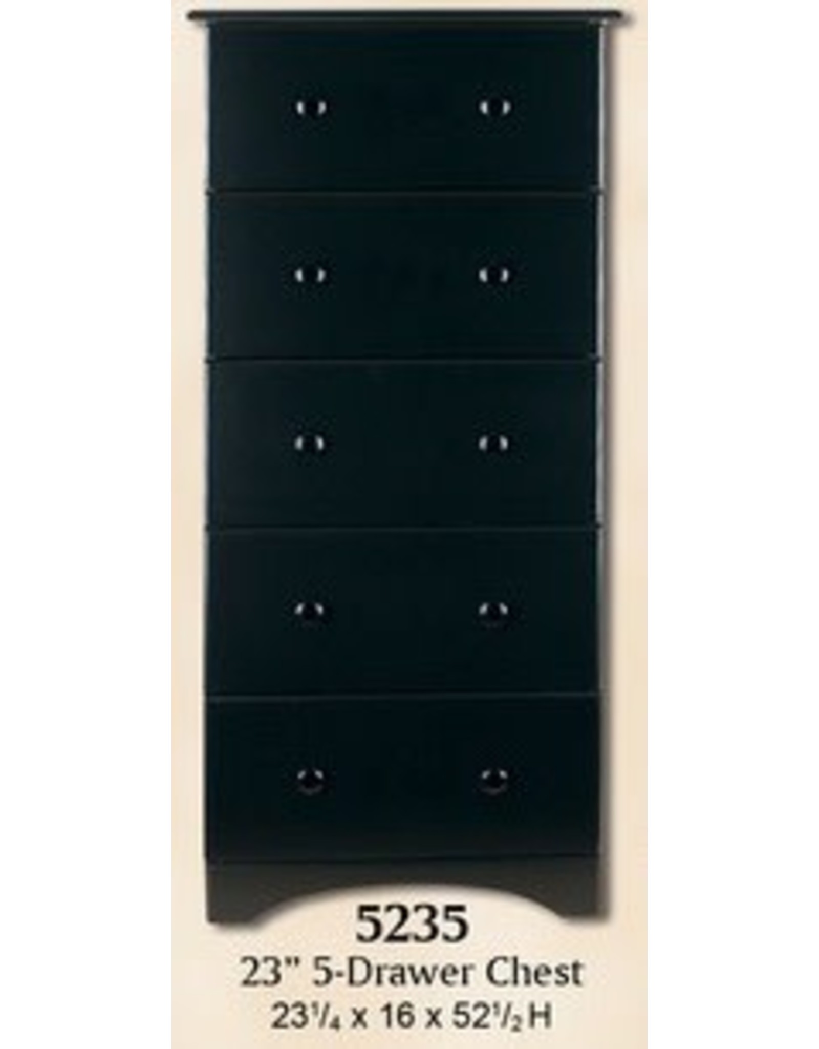 5235 5-Drawer Black Chest
