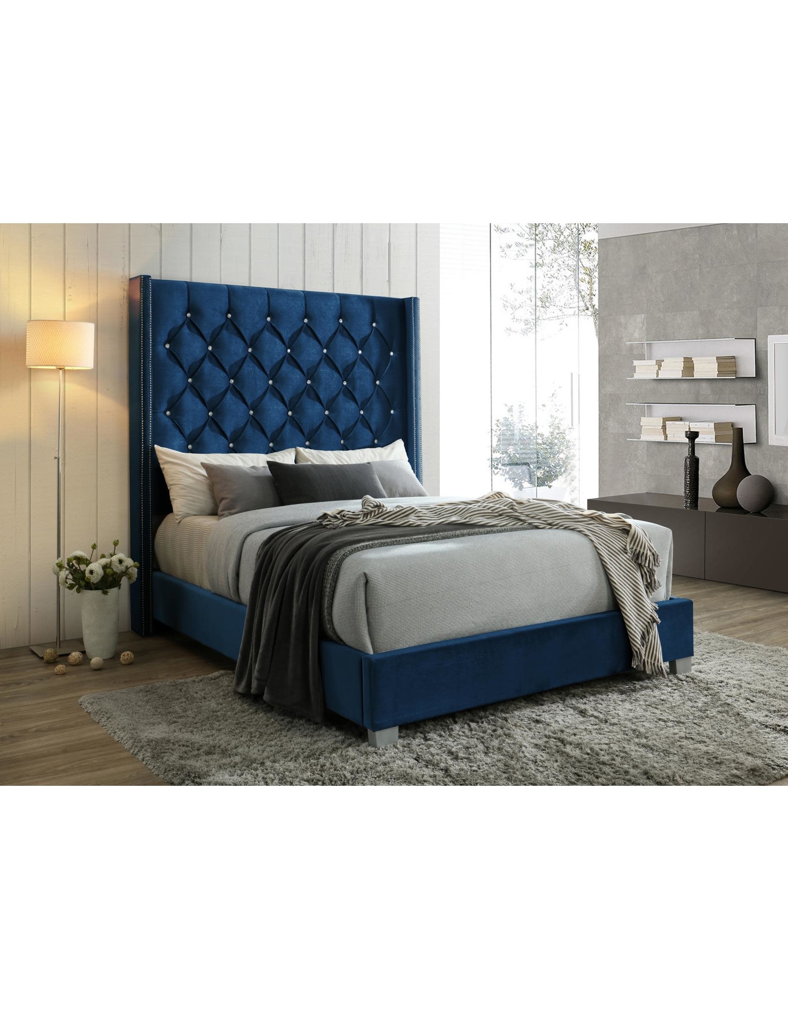 Blue Megan Queen Bed Furniture Central