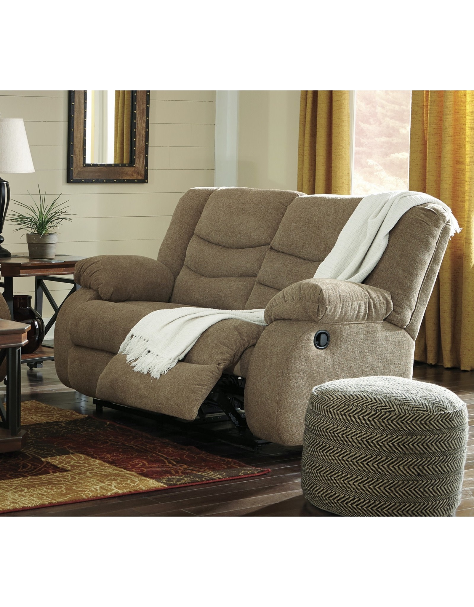 Tulen 9860486 Tan Reclining Loveseat