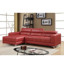 Samuel 1014-Red Sectional W/Ottoman