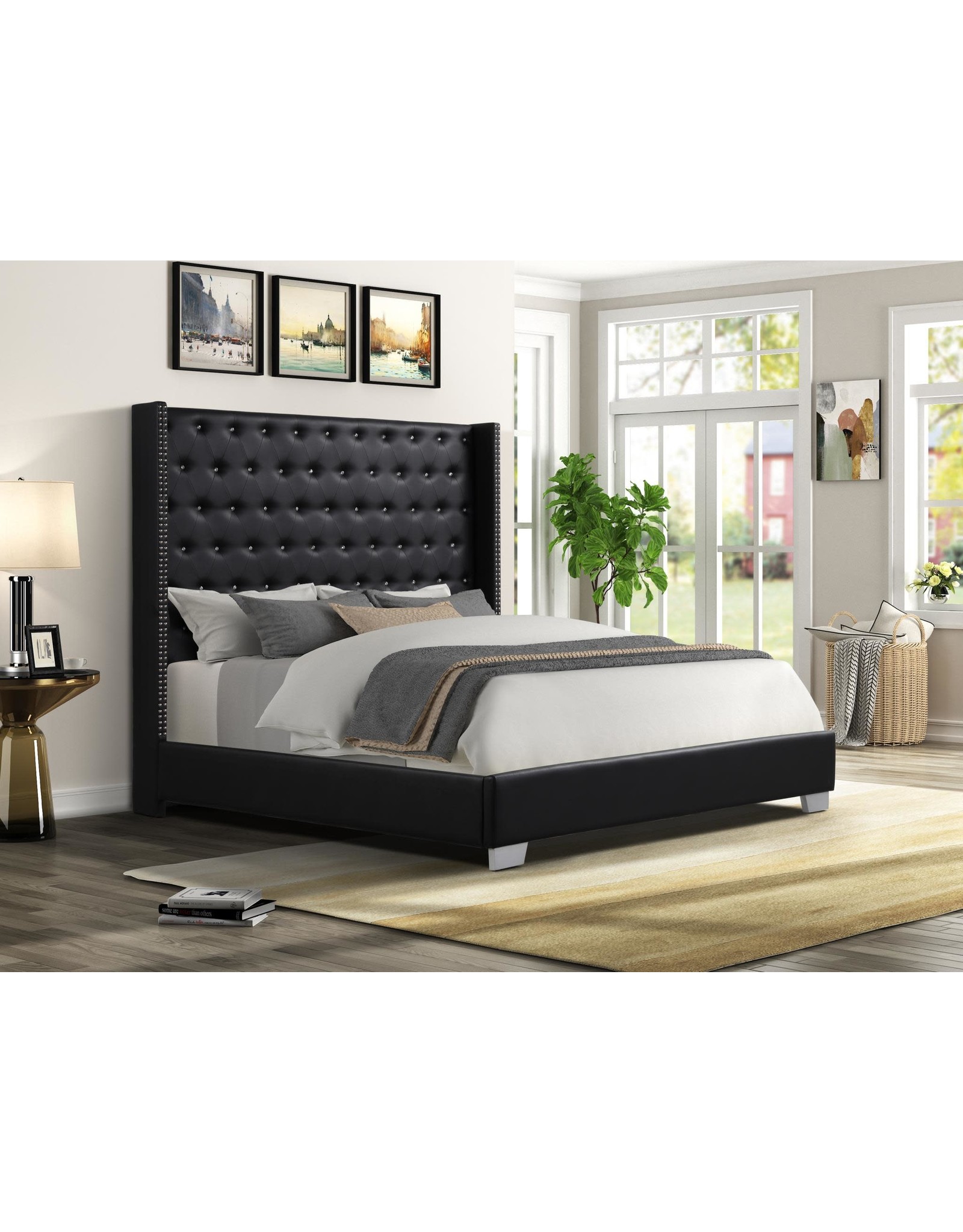 Alanis Al8027 Queen Bed Black Furniture Central