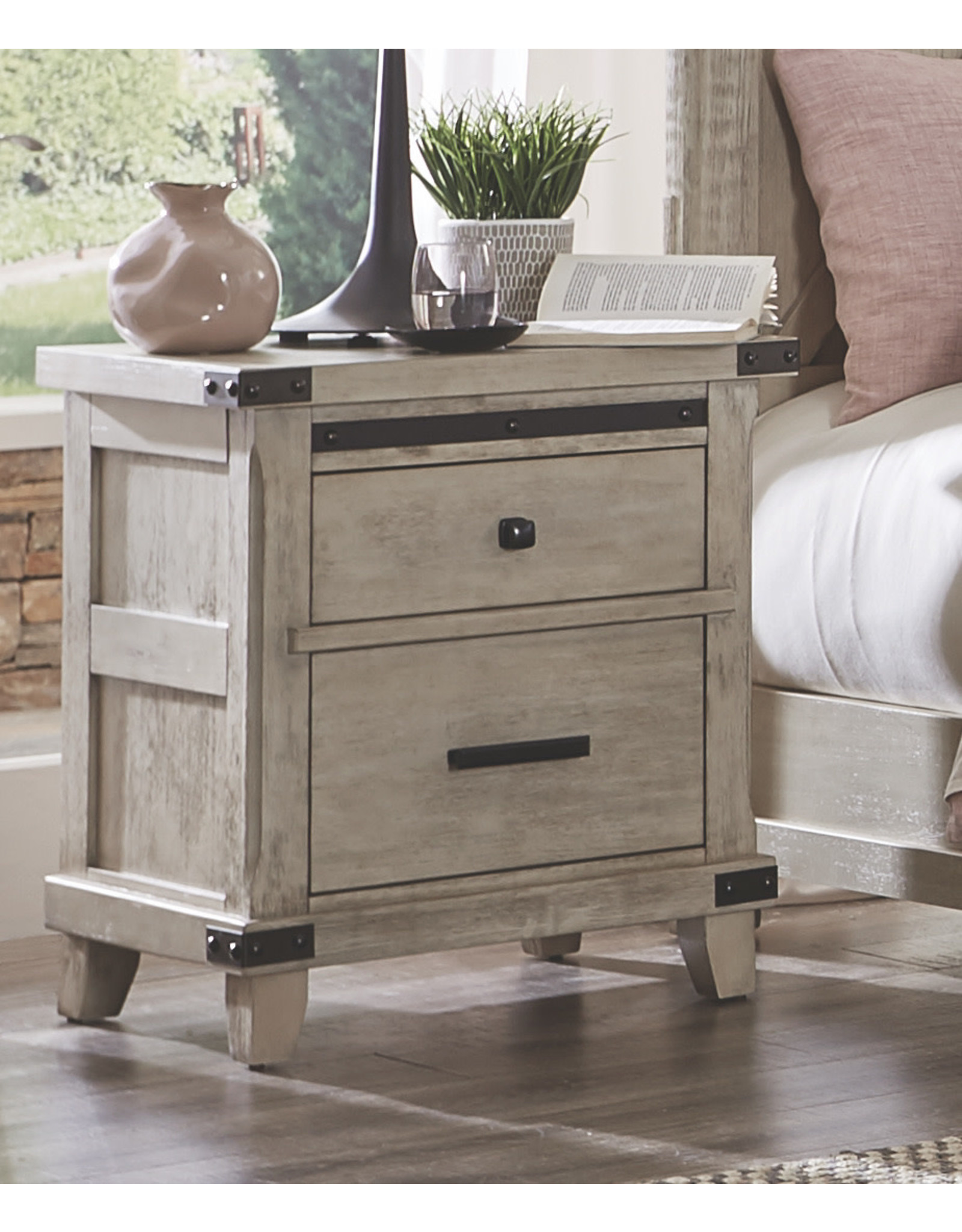 Barndoor 827 02 Cream Nightstand CLOSE OUT Furniture Central