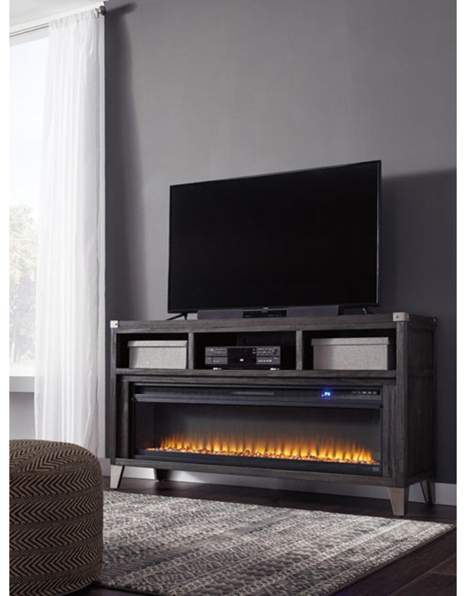 Tadoe W901-68 LG TV Stand W/ Fireplace Insert