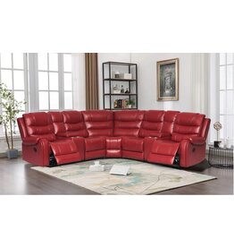 Rose Red Leather Gel Sectional