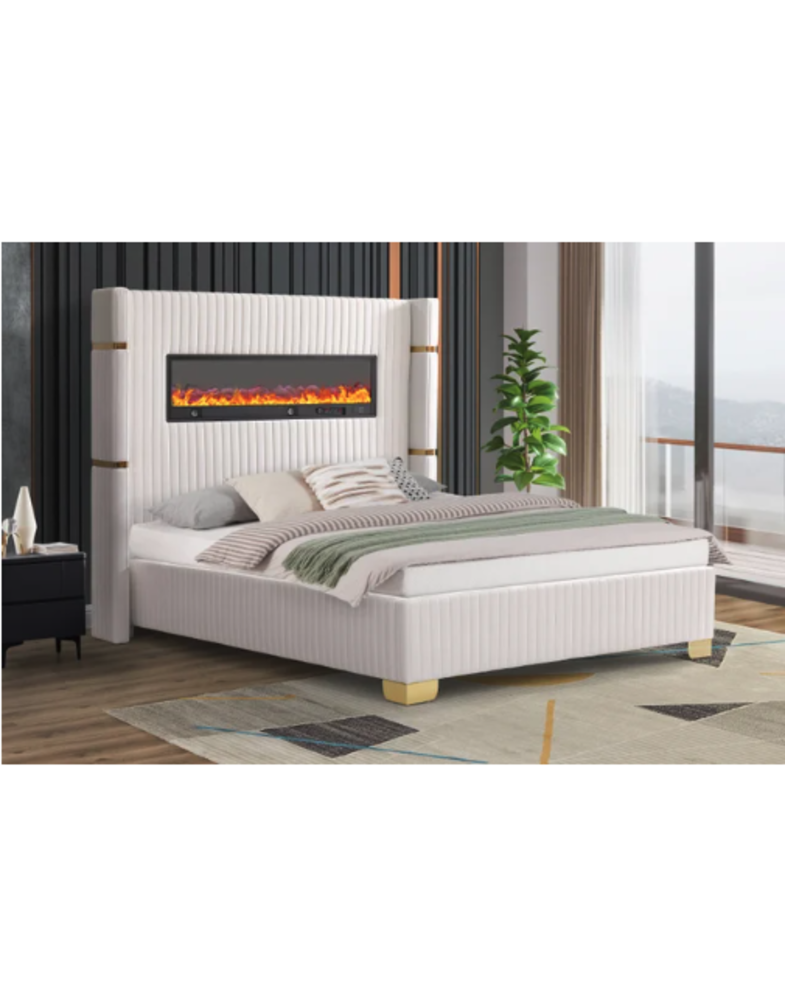 Romance White Platform Bed - KING