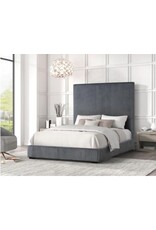 Sally Sally Grey Corduroy Platform Bed - Queen