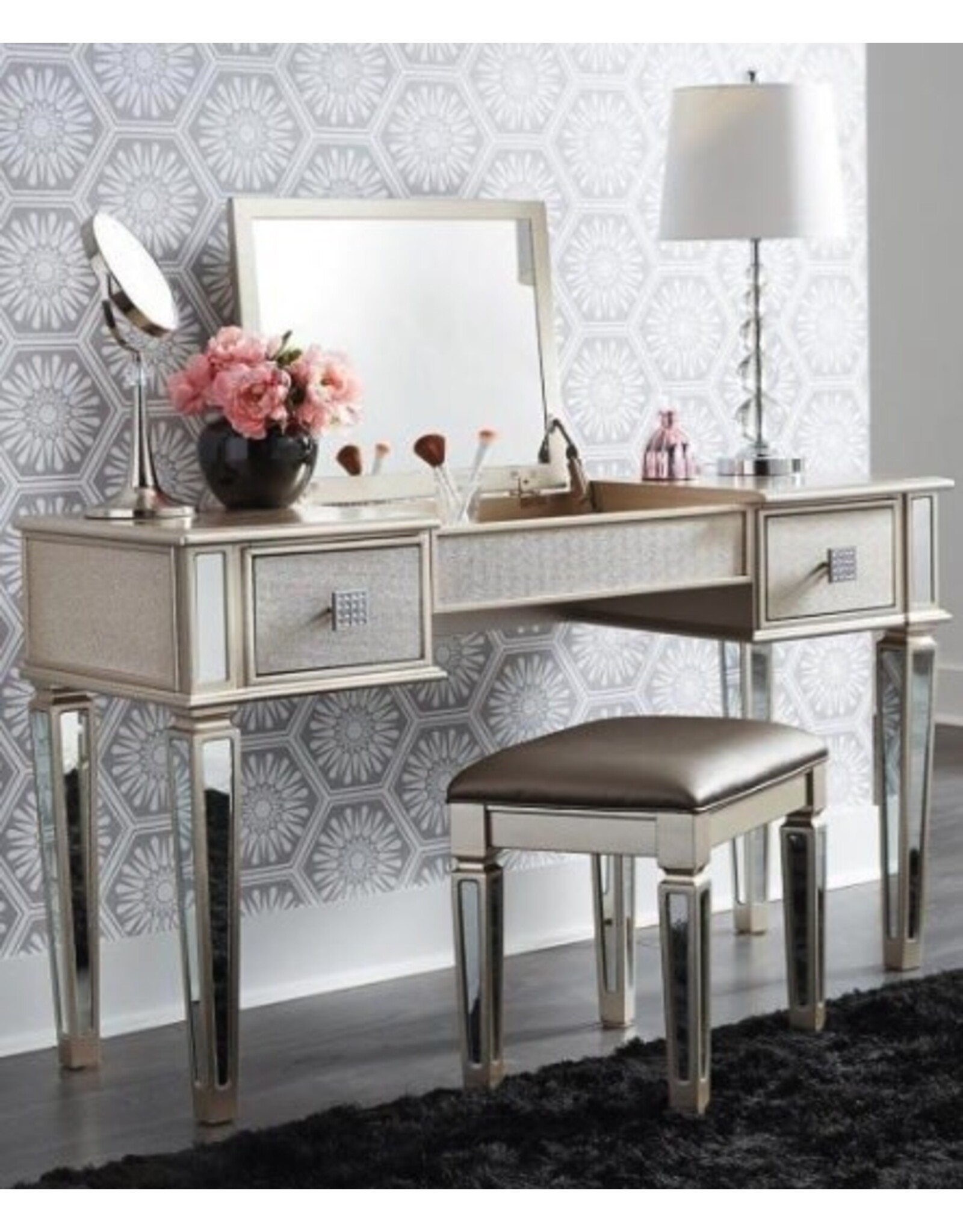 Juliet Vanity w/Stool - Silver