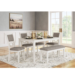 D423-325 Table & 4 chairs w/ bench