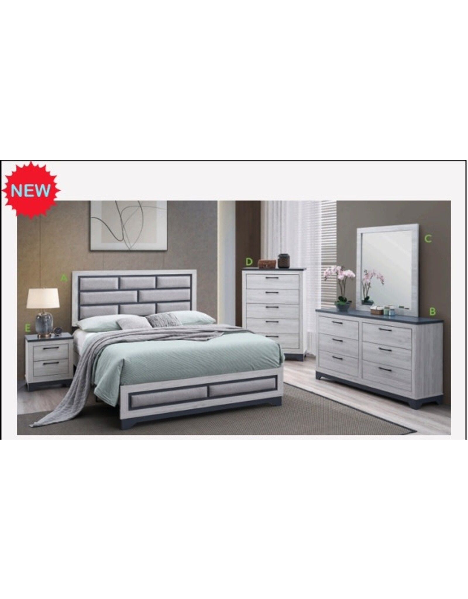 Albany Albany Queen Bed Dresser/Mirror