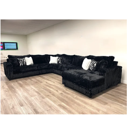 9900 Oversized 4pc Black Sectional