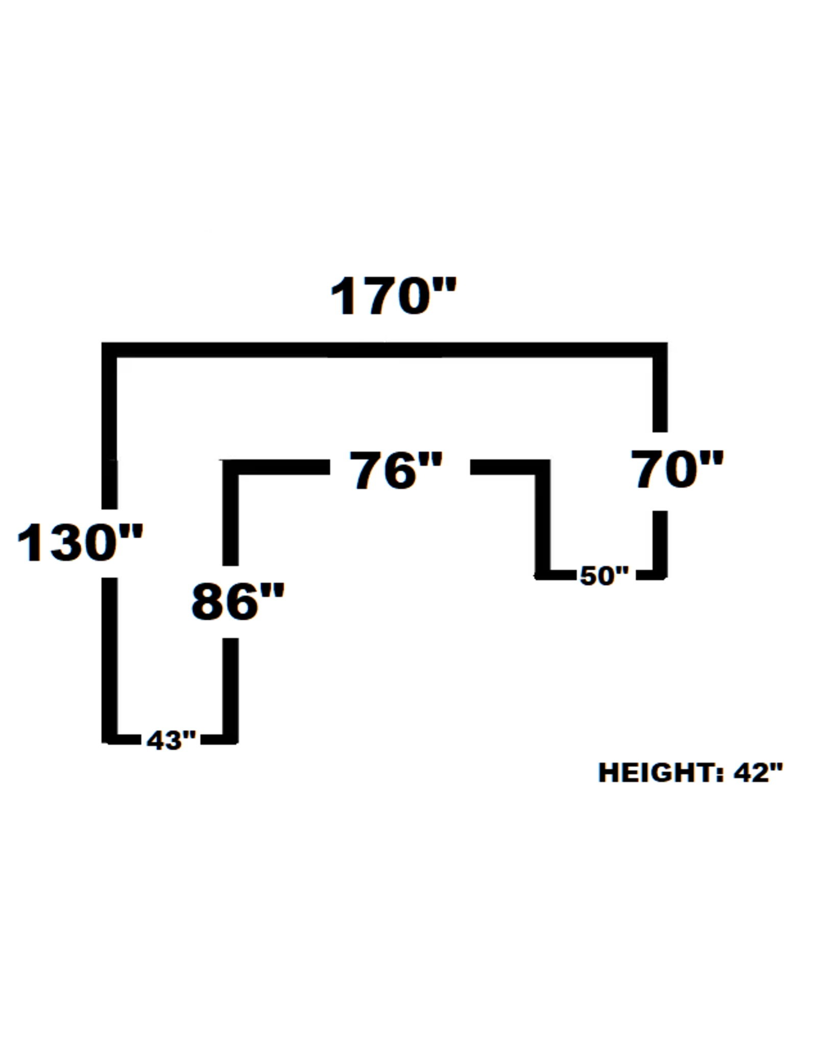 9900 Oversized 4pc Black Sectional