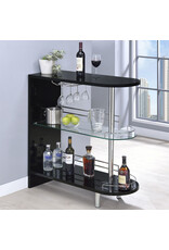Adolfo Adolfo Rectangular 2-tier Home Bar Table Black High Gloss