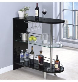Adolfo Adolfo Rectangular 2-tier Home Bar Table Black High Gloss