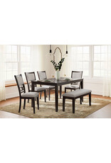 D422-325 Dining Table Set, 4 Chairs and Bench