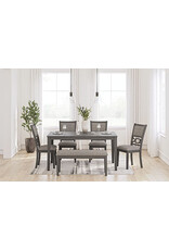 D425-325 Dining Table Set, 4 Chairs and Bench