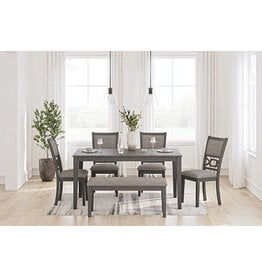 D425-325 Dining Table Set, 4 Chairs and Bench
