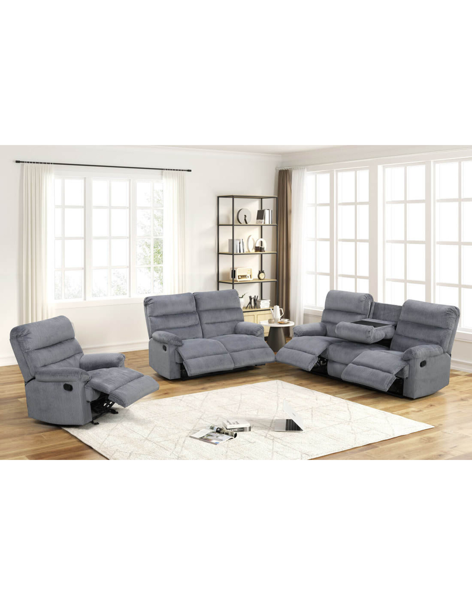 Albert11 Albert11 Grey Reclining Sofa, Loveseat, Chair