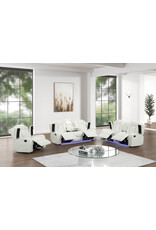 luz LUZ White Reclining Sofa Loveseat Chair