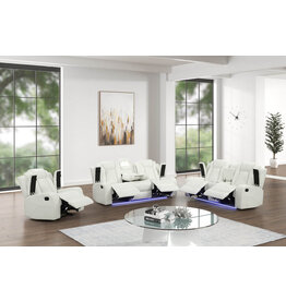 luz LUZ White Reclining Sofa Loveseat Chair