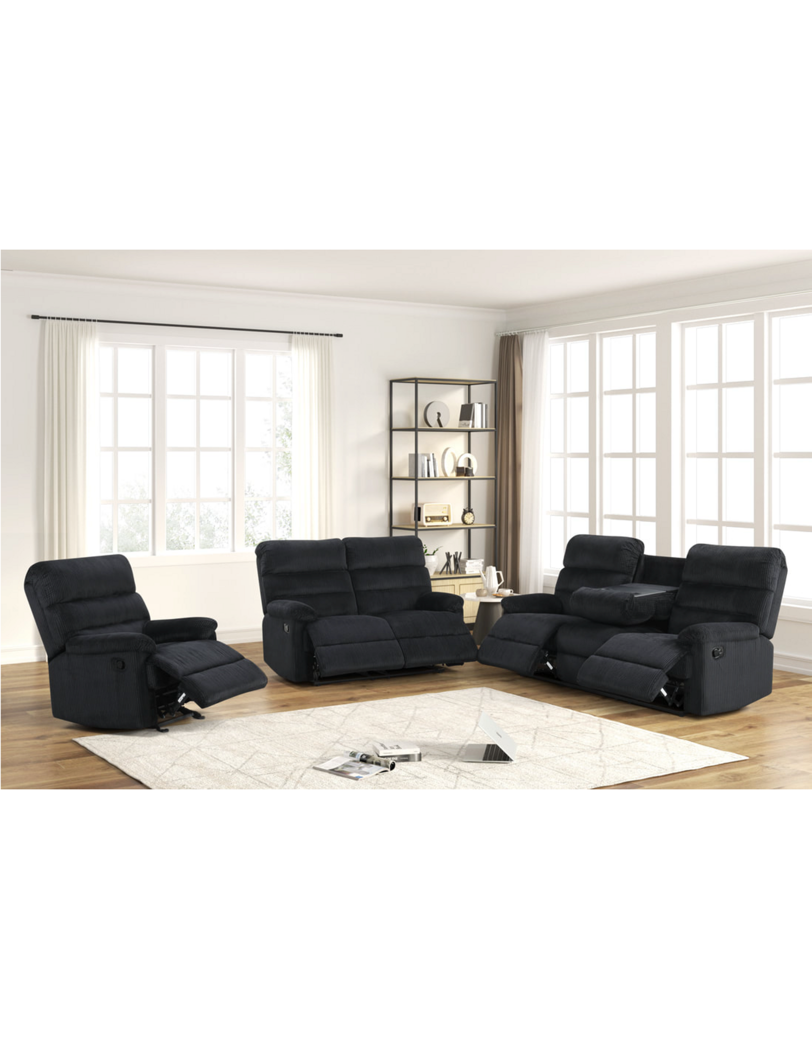 Albert Albert Black Reclining Sofa, Loveseat, Chair