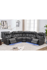 ACE28 Gray Reclining Sectional w/LEDs