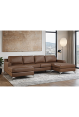Candace Saddle Double Chaise Sectional