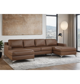 Candace Saddle Double Chaise Sectional
