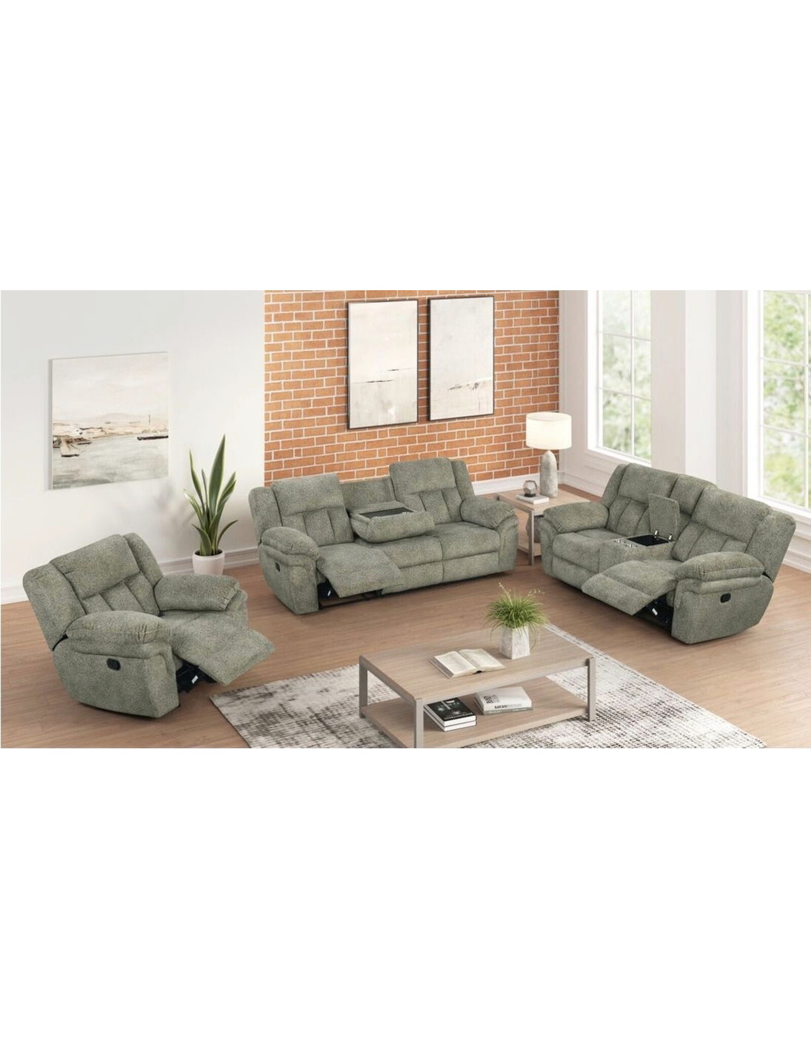 Dallas Dallas Sage Reclining Sofa, Loveseat, Chair