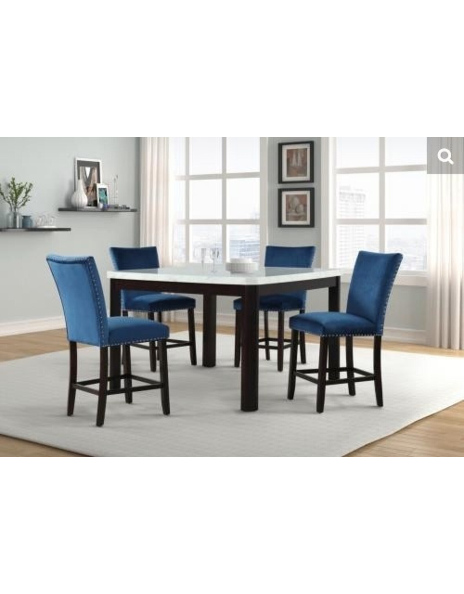 Sapphire 7pc Counter Table & 6 Stools - Blue