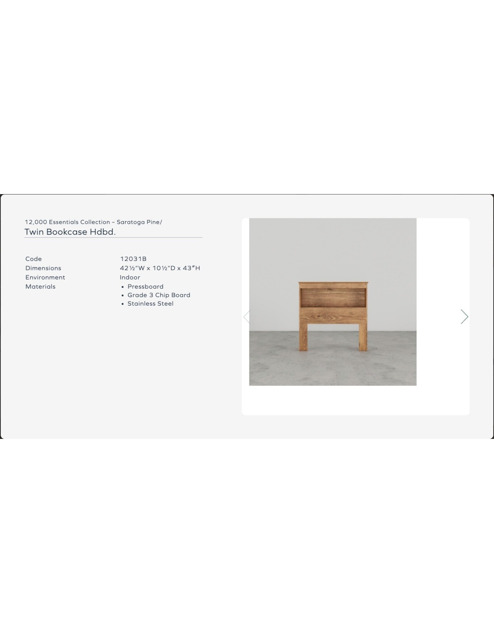 12031b Pine Twin Bookcase Headboard