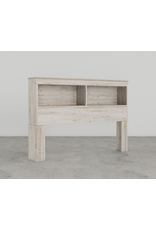 16030b Frosted Pine F/Q Bookcase Headboard