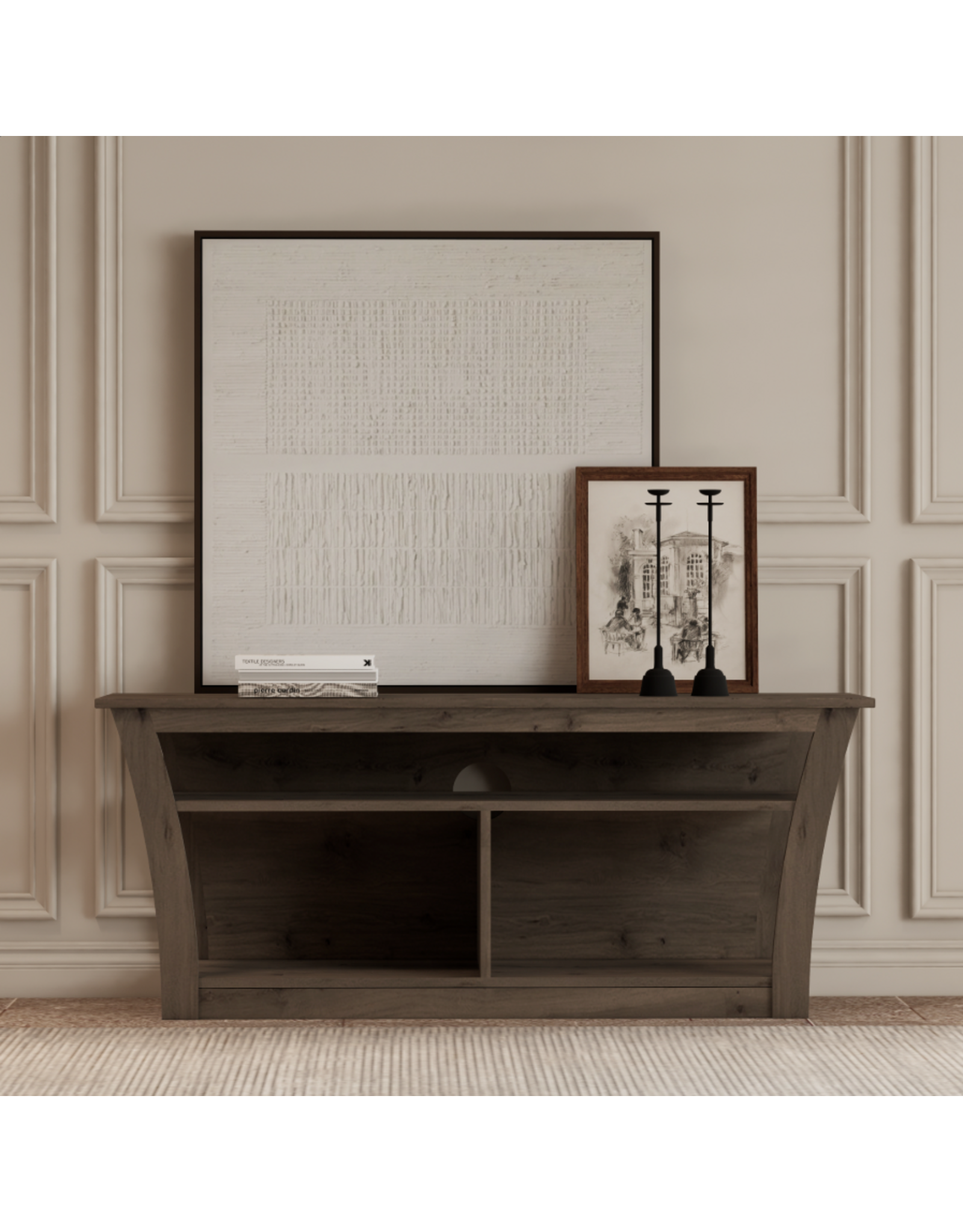 1601 60" Media Console Gray