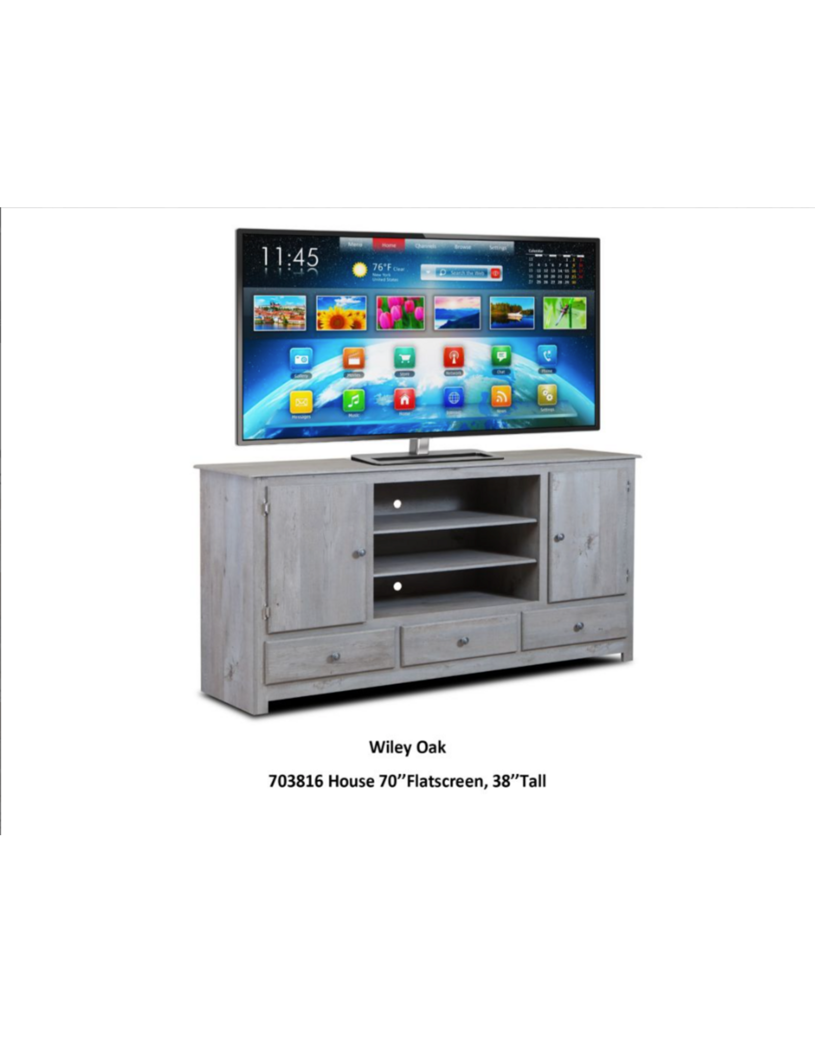 A&H- 70" TV Stand (Wiley Oak)