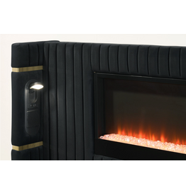 Romance2 Black Platform Bed - KING