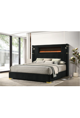 Romance2 Black Platform Bed - KING