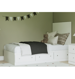 17763 White Twin Mates Bed w/Headboard