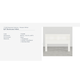 17030b White F/Q Bookcase Headboard