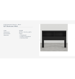 5030b Black F/Q Bookcase Headboard